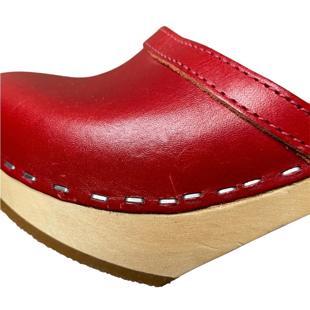 Swedish Hasbeens Grease Sky High Sandal Women's Size 36 / US 6 Red - Picture 8 of 12
